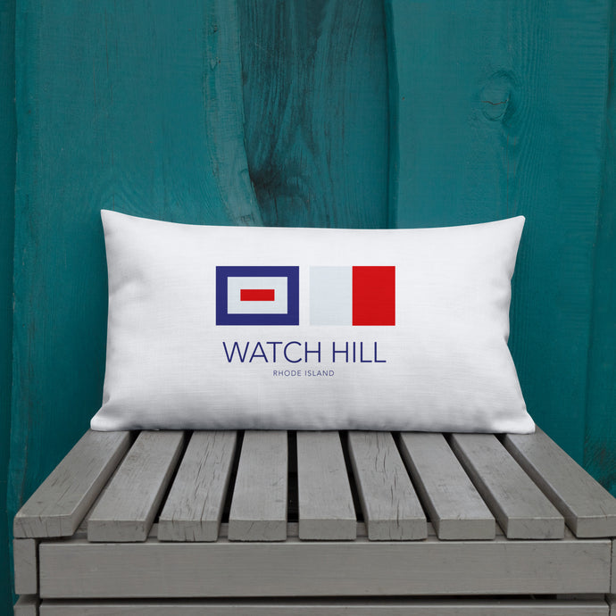 Watch Hill, RI NAUTICAL Throw Pillow - Premium Throw Pillow from The Wishful Fish - Just $24! Shop now at The Wishful Fish