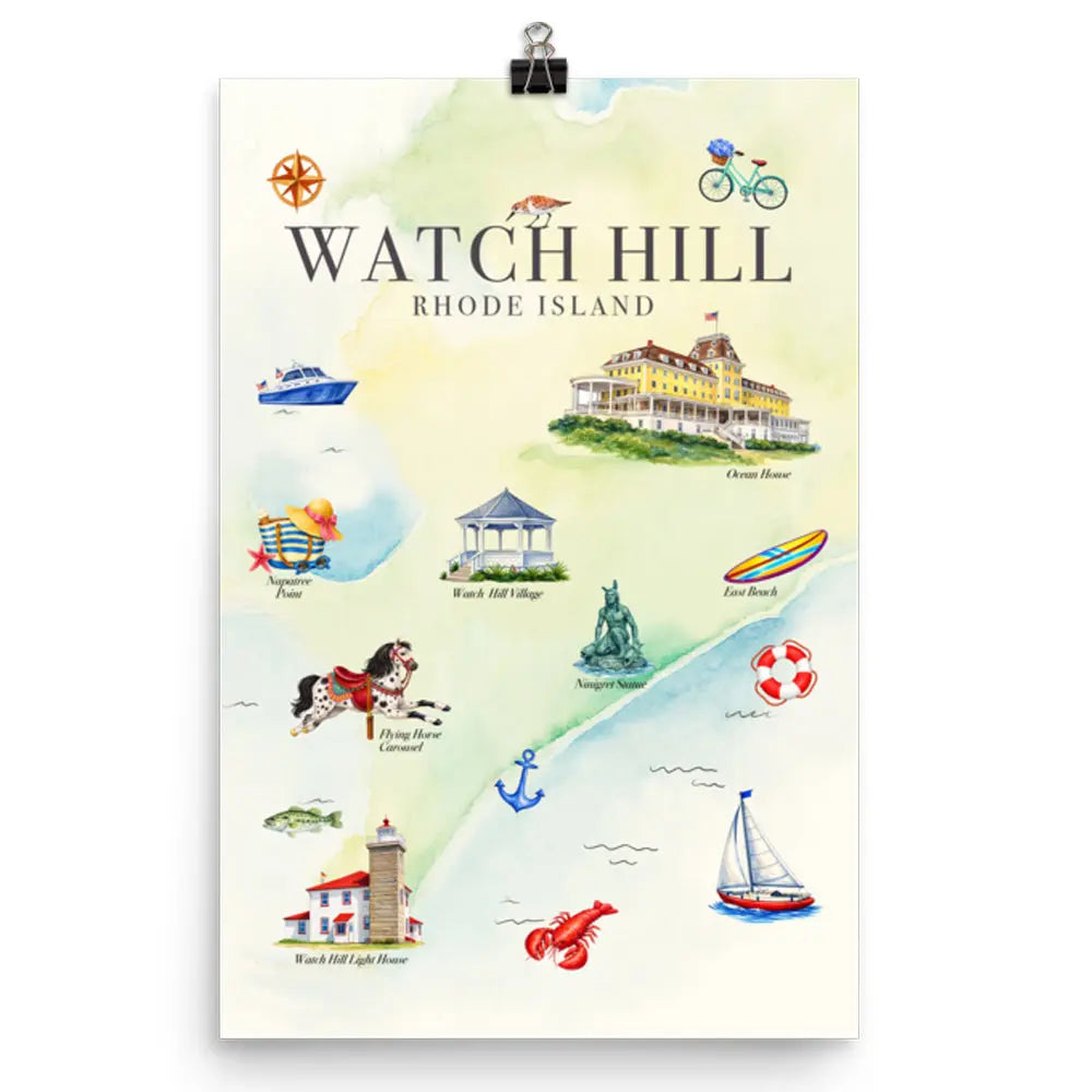 Watch Hill Rhode Island Poster — Inspired by the Traditions of Watch Hill, RI The Wishful Fish