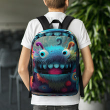 Load image into Gallery viewer, Happy Monster Backpack | Lifestyle Photo | The Wishful Fish Shop
