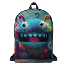 Load image into Gallery viewer, Happy Monster Backpack | Front View | The Wishful Fish Shop
