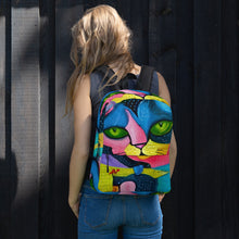 Load image into Gallery viewer, The Whimsical Kat Backpack | Front View Lifestyle Photo | The Wishful Fish Shop
