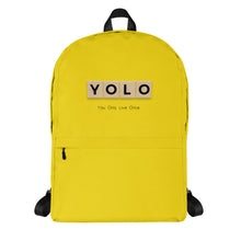 Load image into Gallery viewer, YOLO (You Only Live Once) Backpack | Front View | The Wishful Fish Shop
