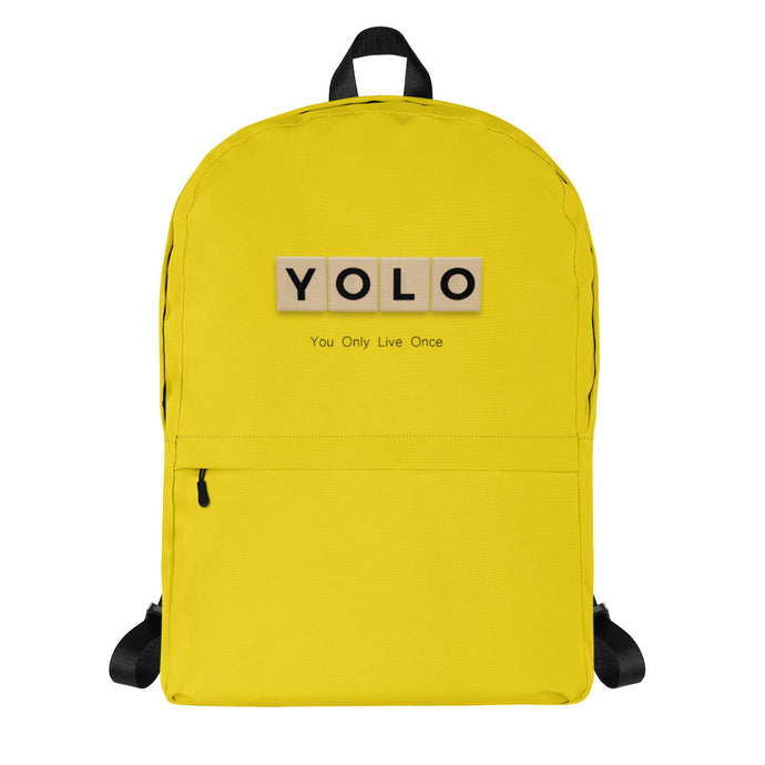 YOLO (You Only Live Once) Backpack | Front View | The Wishful Fish Shop