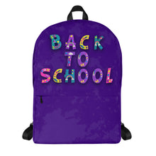 Load image into Gallery viewer, BACK TO SCHOOL Backpack | Purple | Front View | Shop The Wishful Fish
