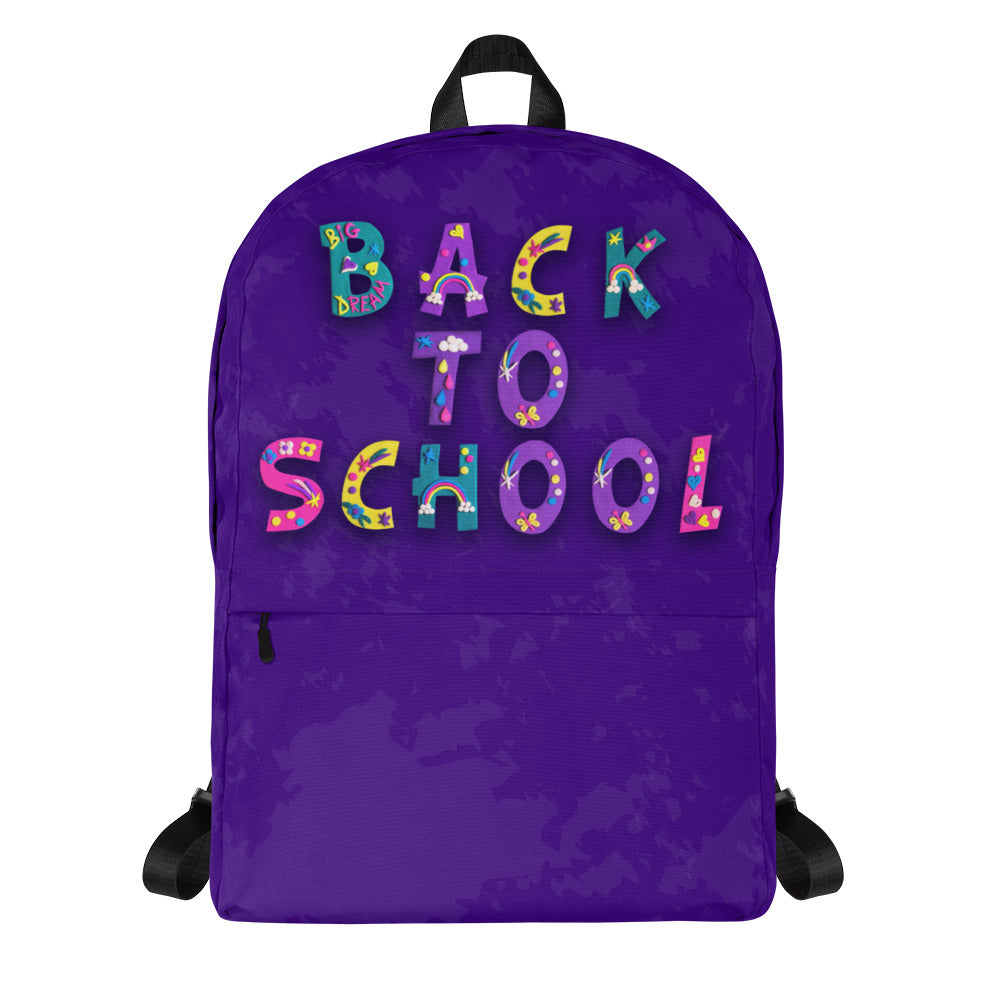 BACK TO SCHOOL Backpack | Purple | Front View | Shop The Wishful Fish
