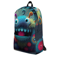 Load image into Gallery viewer, Happy Monster Backpack | Side View | The Wishful Fish Shop
