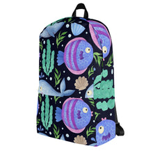 Load image into Gallery viewer, Sea Creatures Backpack | Side View | The Wishful Fish Shop
