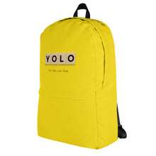 Load image into Gallery viewer, YOLO (You Only Live Once) Backpack | Left Side View | The Wishful Fish Shop
