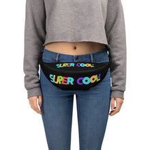 Load image into Gallery viewer, &quot;Super Cool&quot; Fanny Pack | Black | Front View Lifestyle Photo | Shop The Wishful
