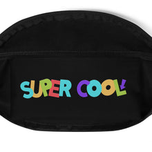 Load image into Gallery viewer, &quot;Super Cool&quot; Fanny Pack | Black | View of Pocket Close Up | Shop The Wishful
