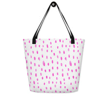 Load image into Gallery viewer, Flowers All-Over Print Large Tote Bag With Large Pocket Inside | Back View | The Wishful Fish
