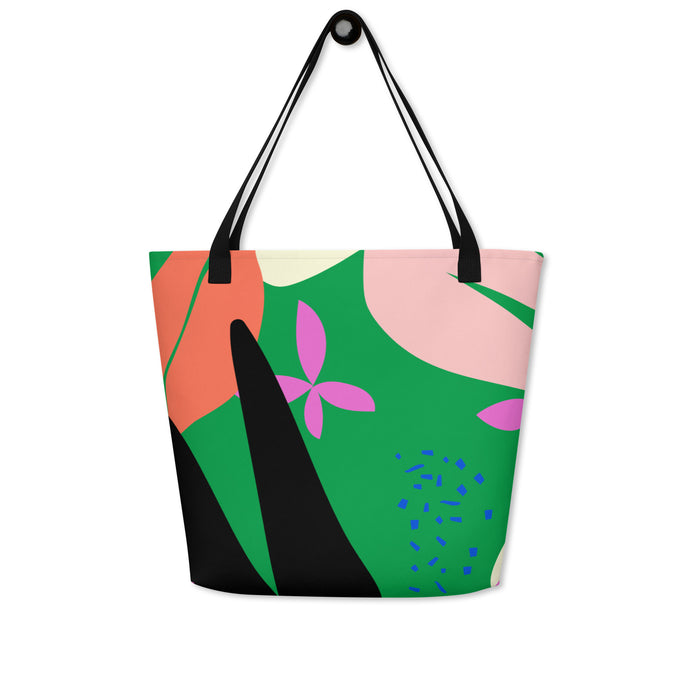 Contours All-Over Print Large Tote Bag With Pocket | 16