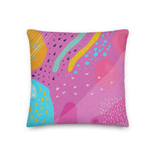 Load image into Gallery viewer, Whimsical Kat Premium Accent Pillow | 18&quot; x 18&quot; | Back View  | The Wishful Fish
