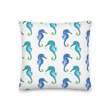 Load image into Gallery viewer, Seahorse Premium Pillows | Front View | 18&quot; x 18&quot; | The Wishful Fish
