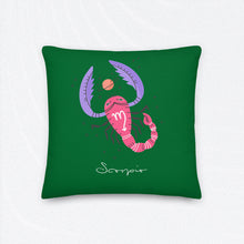 Load image into Gallery viewer, Zodiac Scorpio Premium Accent Pillow | 18&quot; x 18&quot; | Front View | The Wishful Fish
