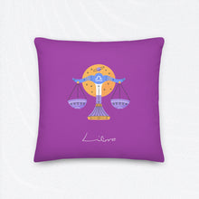 Load image into Gallery viewer, Zodiac Libra Premium Accent Pillow | 18&quot; x 18&quot; | Front View | The Wishful Fish
