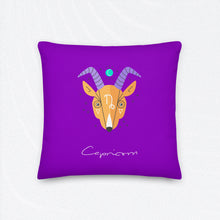 Load image into Gallery viewer, Zodiac Capricorn Premium Accent Pillow | 18&quot; x 18&quot; |  Front View | The Wishful Fish
