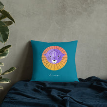 Load image into Gallery viewer, Zodiac Leo Premium Accent Pillow 18&quot; x 18&quot; | Front View Lifestyle Photo | The Wishful Fish
