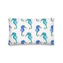 Load image into Gallery viewer, Seahorse Premium Pillows | Front View | 20&quot; x 12&quot; | The Wishful Fish
