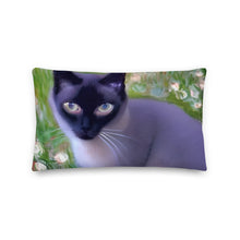 Load image into Gallery viewer, Siamese Cat Premium Pillow | Front View | 20&quot; x 12&quot; | The Wishful Fish
