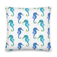 Load image into Gallery viewer, Seahorse Premium Pillows | Front View | 22&quot; x 22&quot; | The Wishful Fish
