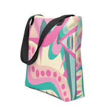 Load image into Gallery viewer, Pink and Green Twist Tote Bag | Side View | The Wishful Fish Shop
