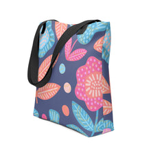 Load image into Gallery viewer, Contemporary Flowers Tote Bag | 15&quot; x 15&quot; | Side View | The Wishful Fish
