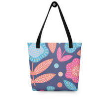 Load image into Gallery viewer, Contemporary Flowers Tote Bag | 15&quot; x 15&quot; | Front View | The Wishful Fish
