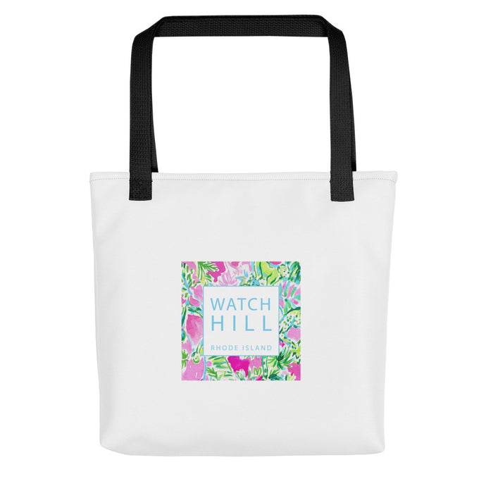Watch Hill, Rhode Island Painted Summer Chic Tote Bag | Front View | 15