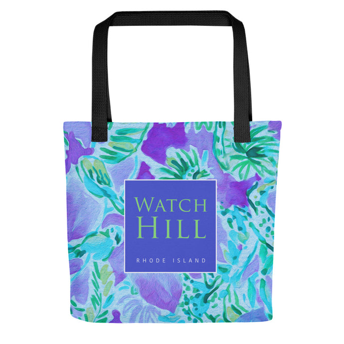 Watch Hill, Rhode Island Floral Tote Bag | Front Bag | The Wishful Fish
