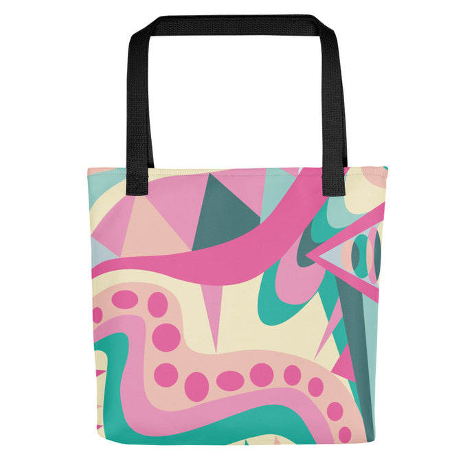 Pink and Green Twist Tote Bag | Front View | The Wishful Fish Shop