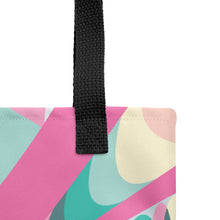Load image into Gallery viewer, Pink and Green Twist Tote Bag | Close Up of Handle | The Wishful Fish Shop
