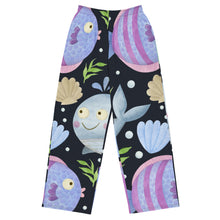 Load image into Gallery viewer, Sea Creature Unisex Wide-leg Pants | Front View | The Wishful Fish Shop
