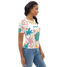 Load image into Gallery viewer, Botanical Women&#39;s T Shirt  Sizes XS-XL | Side View | The Wishful Fish
