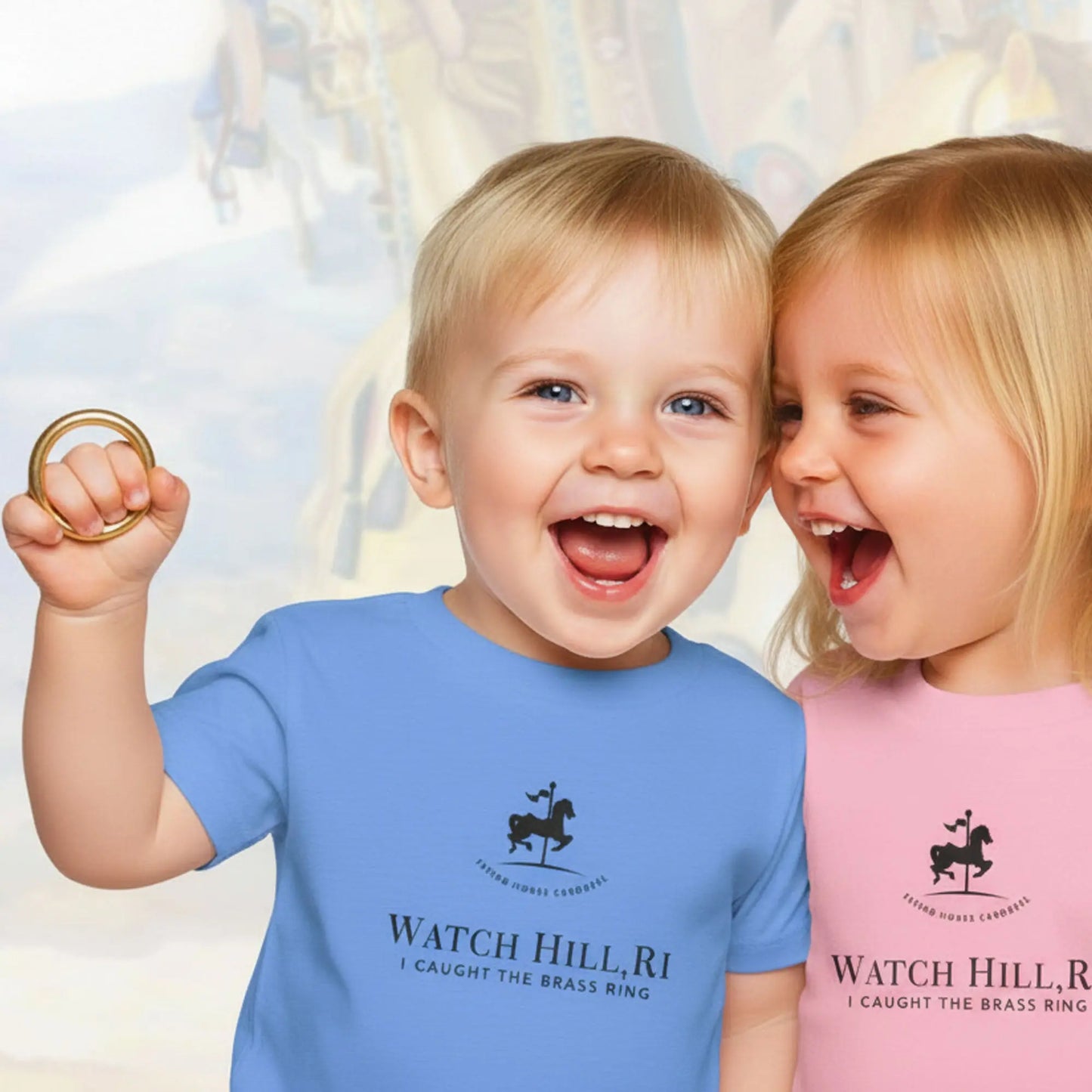 Flying Horse Carousel Toddler Tee — The Brass Ring, A Watch Hill Tradition! The Wishful Fish