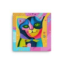 Load image into Gallery viewer, Whimsical Kat Canvas | Front View | 12&quot; x 12&quot; | The Wishful Fish
