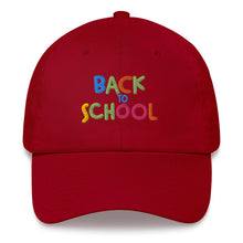 Load image into Gallery viewer, &quot;Back To School&quot; Baseball Cap | Cranberry | Front View | Shop The Wishful Fish
