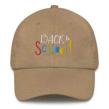 Load image into Gallery viewer, &quot;Back To School&quot; Baseball Cap One Size Fits All | Khaki | Front View | Shop The Wishful Fish
