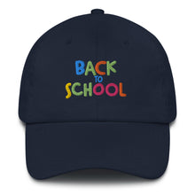 Load image into Gallery viewer, &quot;Back To School&quot; Baseball Cap | Navy | Front View | Shop The Wishful Fish
