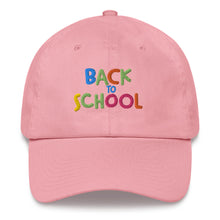 Load image into Gallery viewer, &quot;Back To School&quot; Baseball Cap | Pink | Front View | Shop The Wishful Fish
