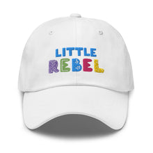 Load image into Gallery viewer, &quot;Little Rebel&quot; Baseball Cap | White | Front View | Shop The Wishful Fish
