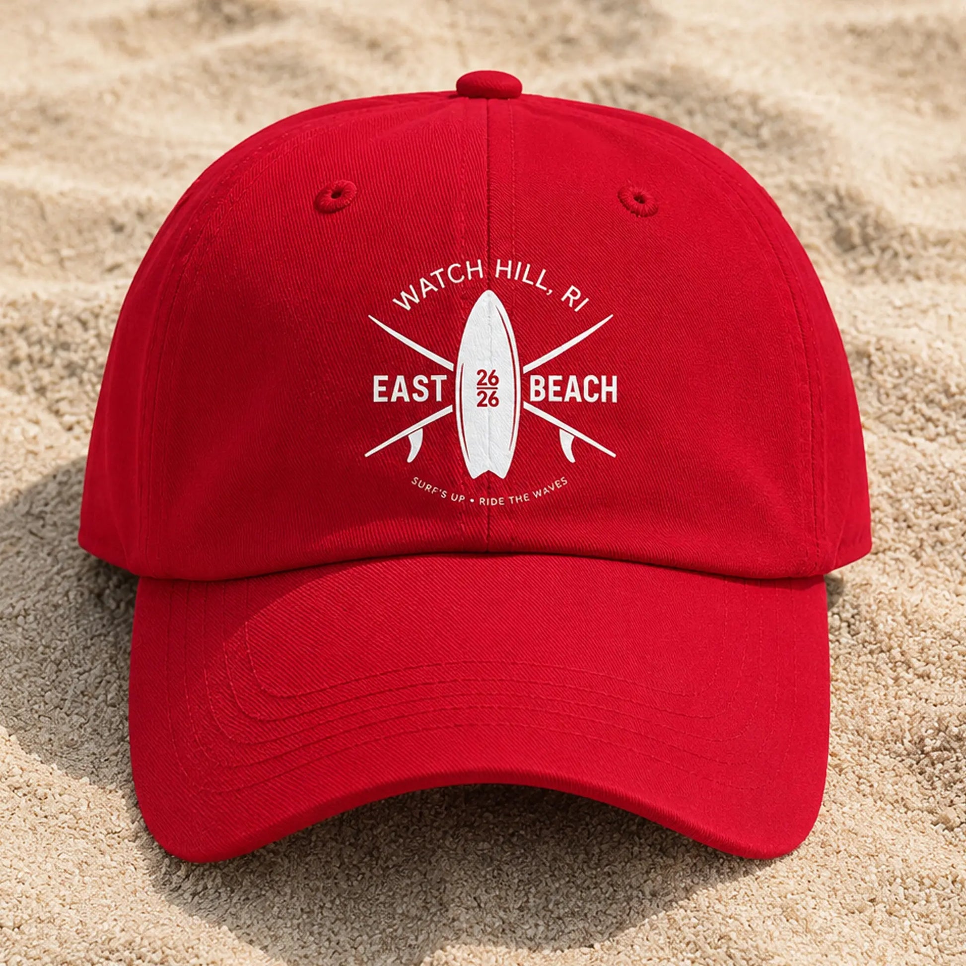 EAST BEACH Watch Hill RI Surfer Baseball Cap — Coastal Style, Everyday Wear! The Wishful Fish