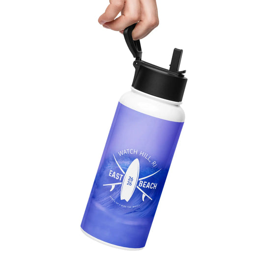 EAST BEACH Watch Hill, RI Water Bottle — Coastal Cool! The Wishful Fish