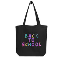 Load image into Gallery viewer, BACK TO SCHOOL Eco Tote Bag | Front View | Shop The Wishful Fish
