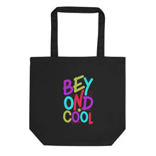 Load image into Gallery viewer, &quot;Beyond Cool&quot; Eco Organic Cotton 3/1 Twill Tote Bag | Black | Front View | Shop The Wishful Fish
