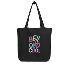 Load image into Gallery viewer, &quot;Beyond Cool&quot; Eco Organic Cotton 3/1 Twill Tote Bag | Black | Front View | Shop The Wishful Fish
