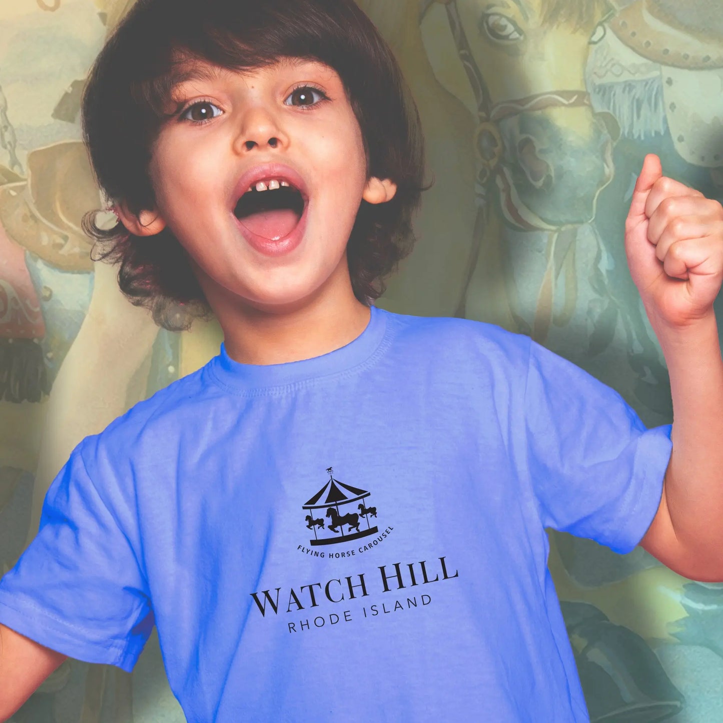 Flying Horse Carousel Toddler Tee — Watch Hill Rhode Island! The Wishful Fish
