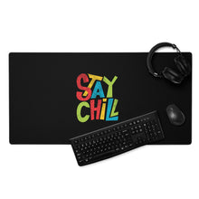 Load image into Gallery viewer, Stay Chill Gaming Mouse Pad | Front View Lifestyle | 36&quot; x 18&quot; | The Wishful Fish
