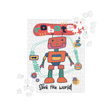 Load image into Gallery viewer, Robots Save The World! Jigsaw Puzzle + 252 Pieces | Front View | The Wishful Fish
