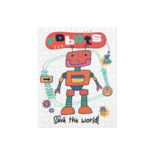 Load image into Gallery viewer, Robots Save The World! Jigsaw Puzzle + 252 Pieces | Front View | The Wishful Fish

